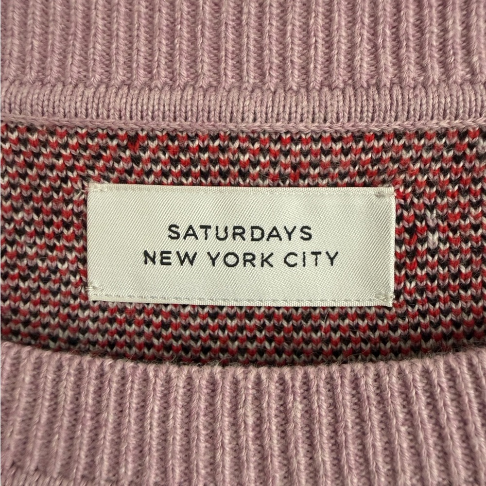 ❤️ Saturdays NYC Kang Moon Flower Sweater XL Purple Cotton Cashmere Blend - Picture 6 of 7